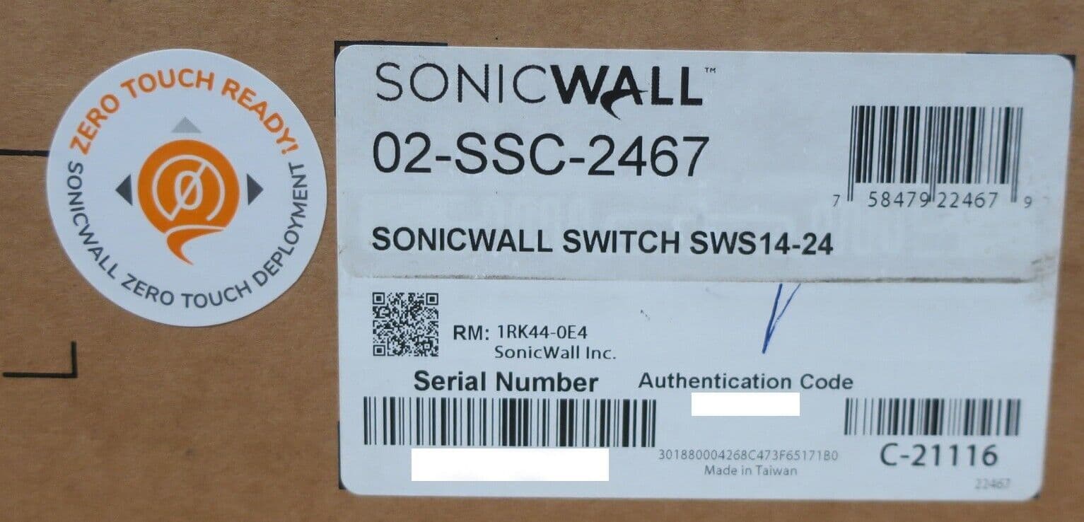 NEW SonicWall SWS1424 24x 1GbE 4x 10GbE SFP Port L2 Managed 1U Switch