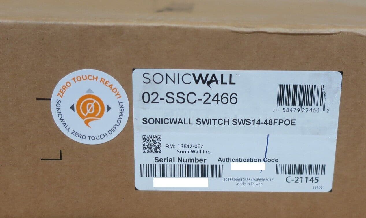 NEW SonicWall SWS1448FPOE 48x 1GbE PoE 4x 10Gb SFP Port L2 Managed Switch