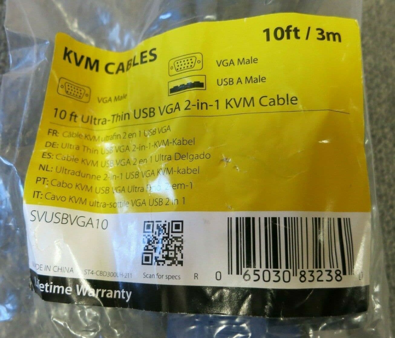 New StarTech com SVUSBVGA10 10ft 3m UltraThin USB VGA 2in1 KVM Cable