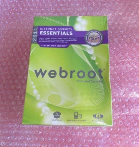 New Webroot Internet Security Essentials Personal Security PC 2011