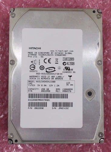 Nexsan Hitachi GST HUS154545VL300 3.5" 450GB 15K SAS 6Gb/s HDD 0B22890