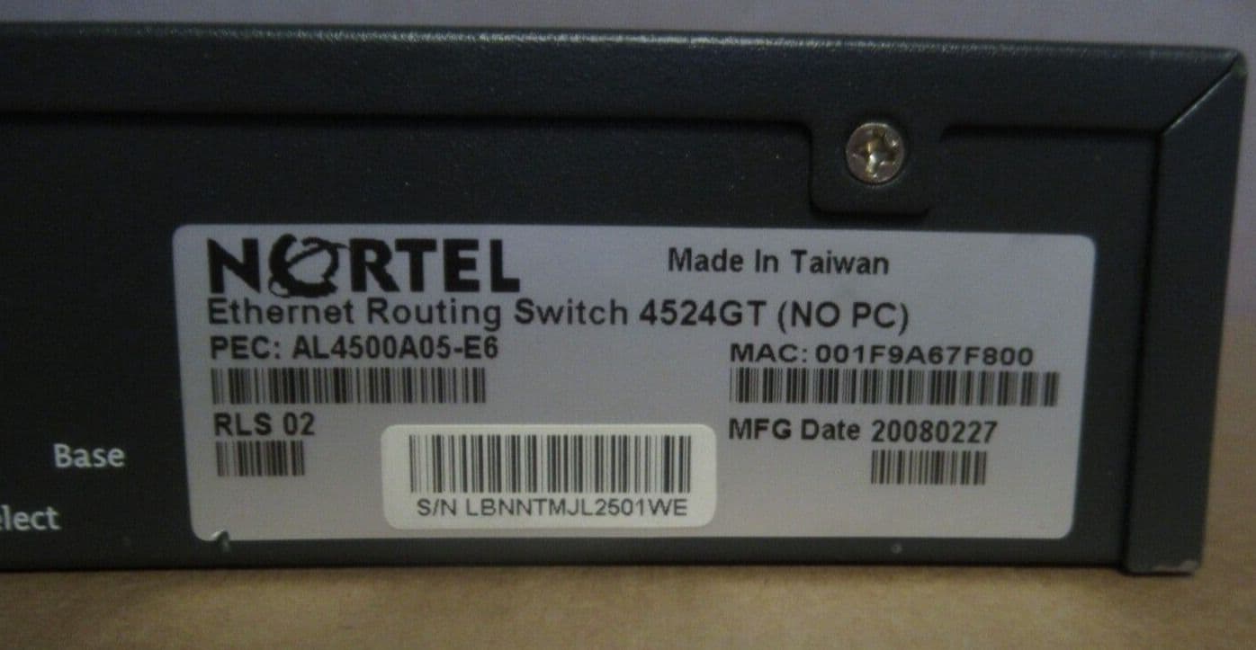 Nortel 4524GT - Rack Mount 24 Port Fast Ethernet IP Routing Switch ...