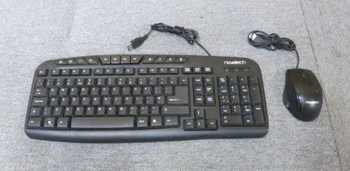 Novatech USB Multimedia Wired Keyboard 12 Hot Keys AndWired USB  Optical Mouse
