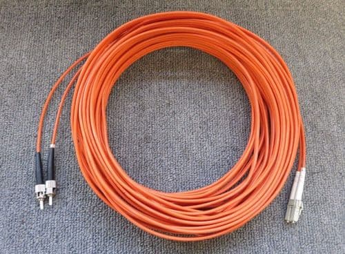 Orange 15M Fibre Optic Multi-Mode OM2 Patch Lead Cable ST Male To LC Male