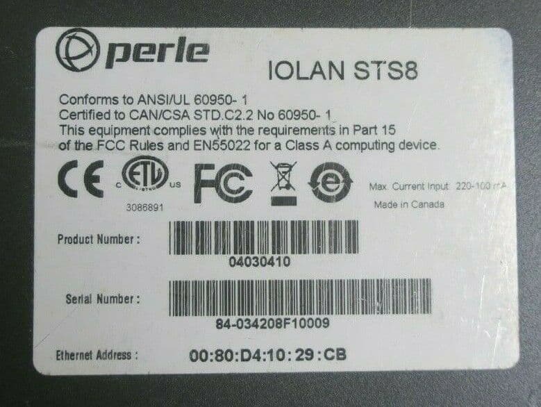 その他 Perle IOLAN STS 10/100/1000 Ethernet IOLAN STS-D Terminal Servers | RS232 to Ethernet | Perle
