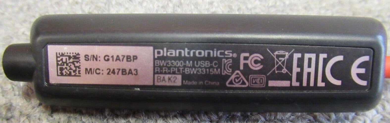 Plantronics 215821-01 Poly Blackwire 3300-M Inline USB-C Control ...