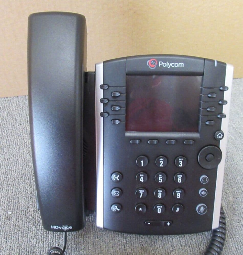 PolyCom VVX-411 2200-48450-025 12-line Business Media VoIP Desk Phone
