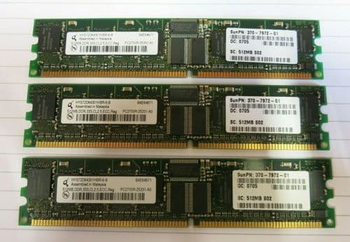 Qimonda HYS72D64301HBR-6-B 1.5GB (3x512MB) PC2-700 DDR ECC 184P CL2.5 Memory