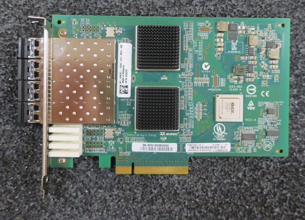 QLogic Dell QLE2564 QUAD 8Gb/s Fibre Channel Host Adapter HBA Card 45GPC