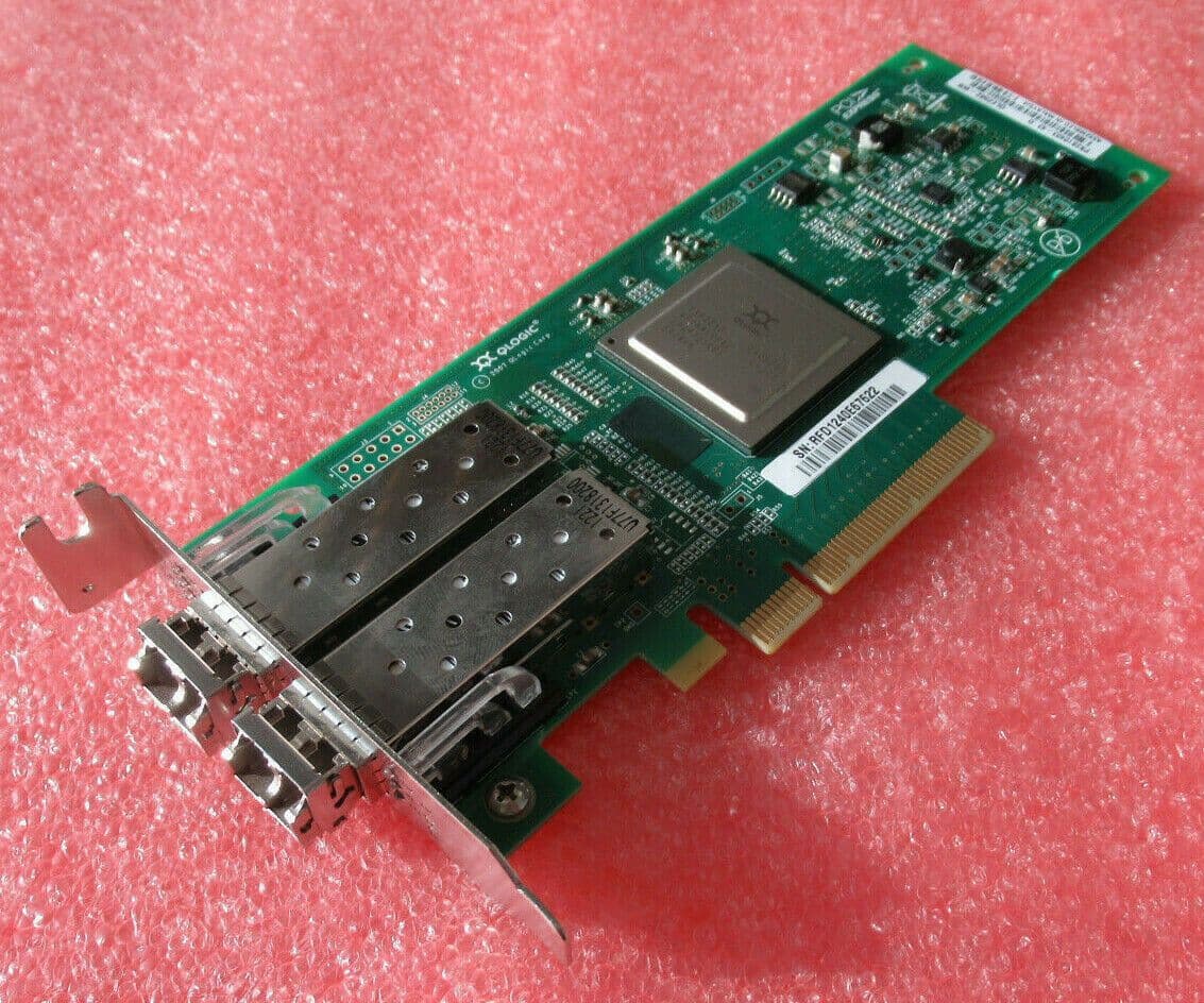 QLogic QLE2562WB PCIE x8 8Gb Dual Port Fibre Host Bus Adapter Card HH