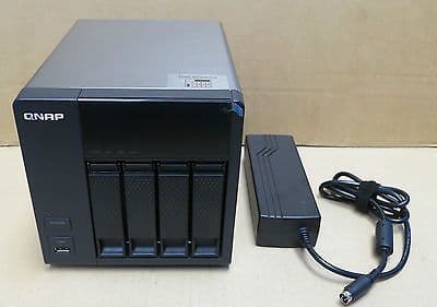 QNAP Network Attached Storage TS-412 52200-000612-RS 4TB HDD NAS & Power Adapter