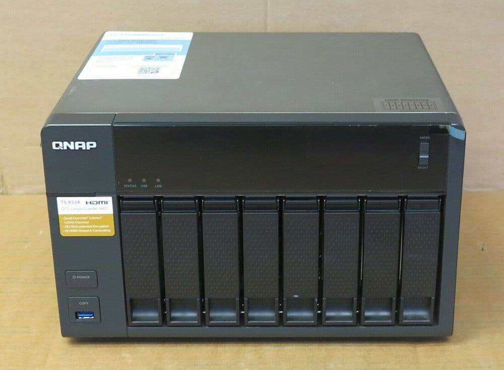 QNAP TS853A 8x 3 5" SATA Bay QTSLinux Combo Network Attached Storage