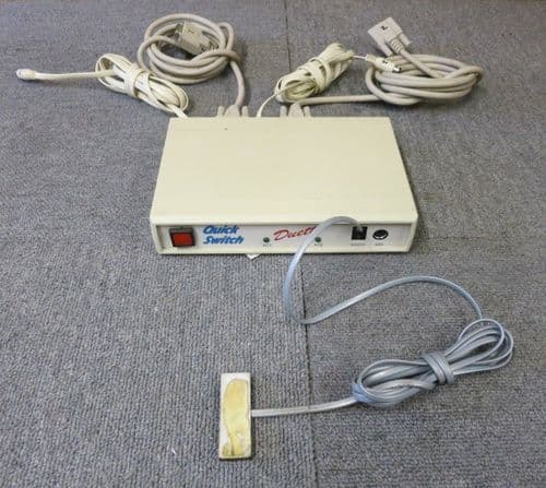 Quick Switch QMVK/2 Dual 2-Way Port Duette KVM Network Switch Plus Cables