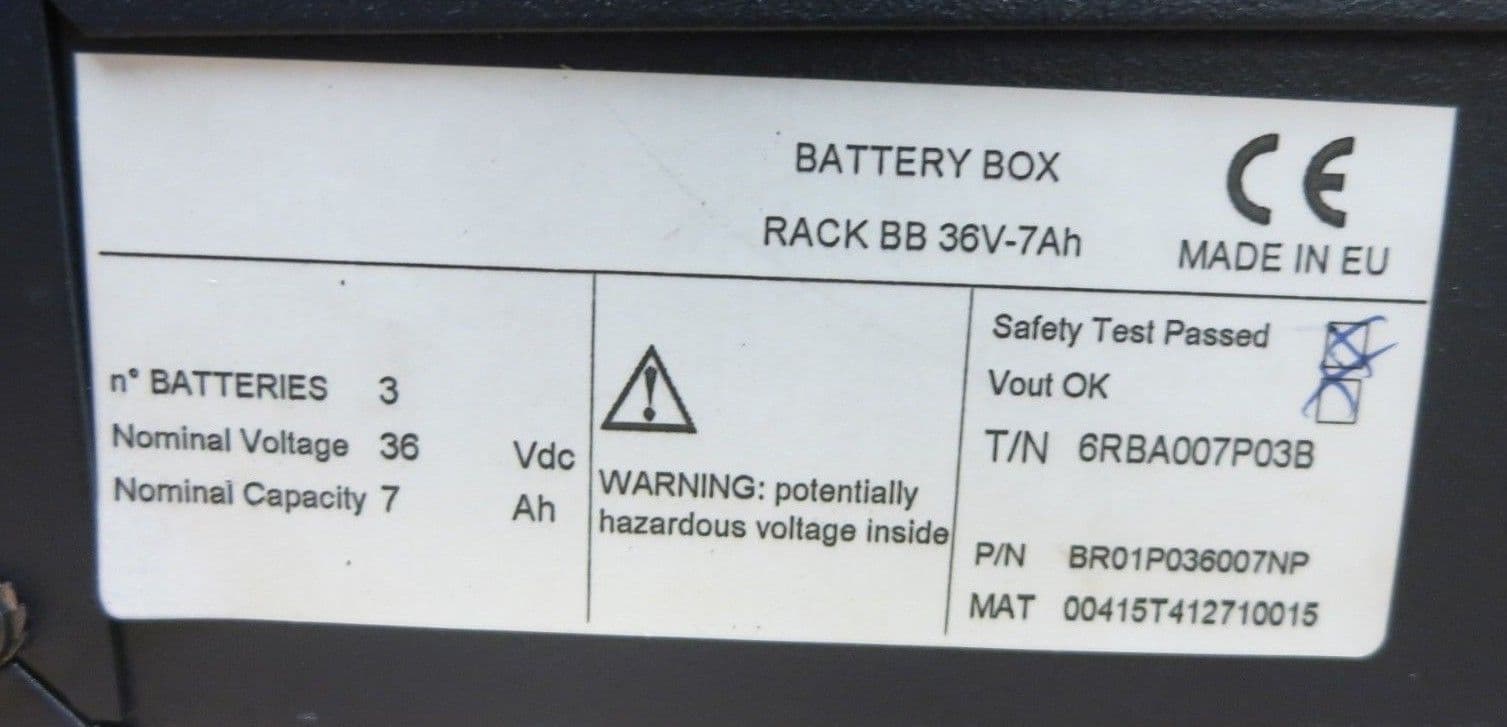 Riello Battery Box Unit Rack BB 36V7Ah BR01P036007NP 2U Rack Mounted