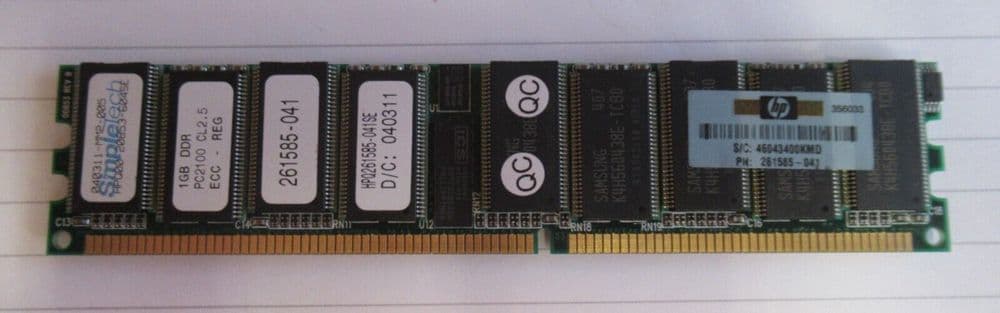 SampleTech HPQ00-20853-604SE 261585-041 1GB PC2100 DDR-266MHz CL2.5 184P Memory
