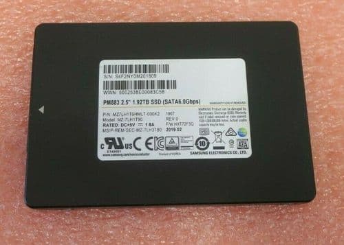 Samsung 1.92TB 2.5" SATA 6Gb/s Enterprise Solid State Drive SSD PM883 MZ-7LH1T90
