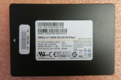 Samsung 240GB SATA 6Gb/s 2.5" Enterprise Solid State Drive SSD PM863a MZ-7LM240N