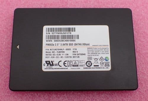 Samsung 3.84TB SATA 6Gb/s 2.5" SFF RI Solid State Drive SSD MZ-7LM3T8N PM863a