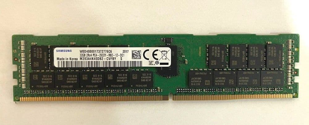 Samsung 32GB PC4-2933 M393A4K40CB2-CVF DDR4-23400 REG PC-2933Y Server ...