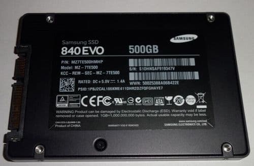 Samsung 840 EVO 500GB SATA 6Gb/s 2.5" SSD MZ-7TE500 MZ7TE500HMHP