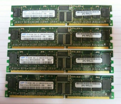 Samsung M312L6523CZ3-CB3 370-7972-01 2GB (4x512MB) PC2-700 DDR1 ECC 184P CL3 RAM