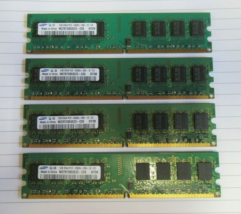 Samsung M378T2953EZ3-CE6 4GB 4x1GB PC2-5300 DDR2-667MHz CL5 240P Memory