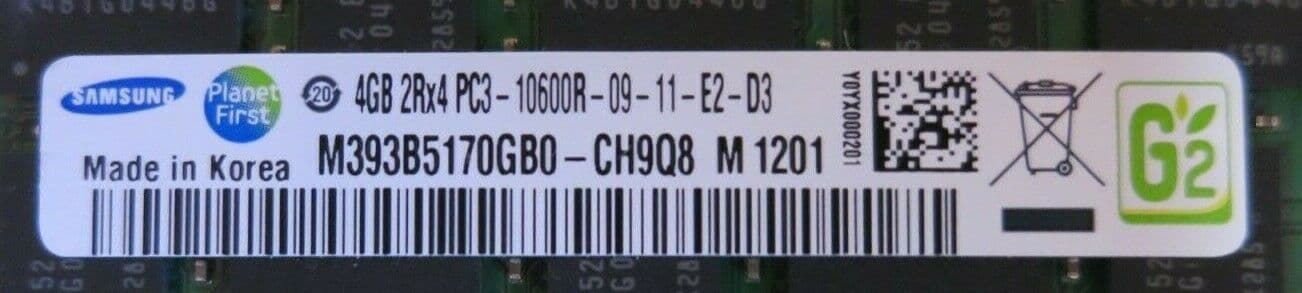 Samsung M393B5170GB0-CH9Q8 4GB 2Rx4 PC3-10600 DDR3 ECC CL9 240P Server ...