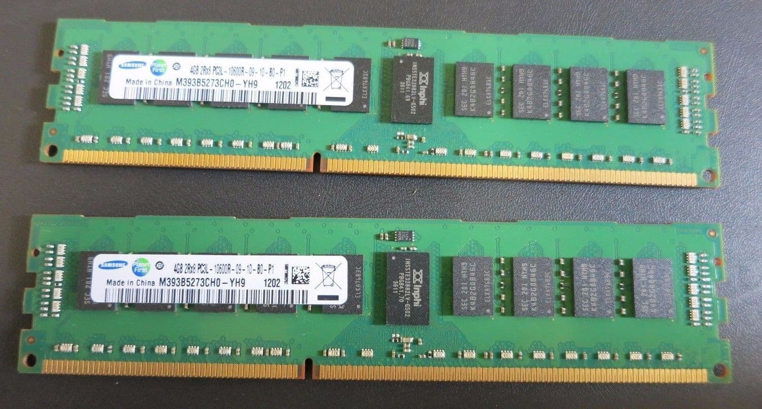 Samsung M393B5273CH0-YH9 8GB x 4GB PC3L-10600R ECC Reg 2Rx8 CL9