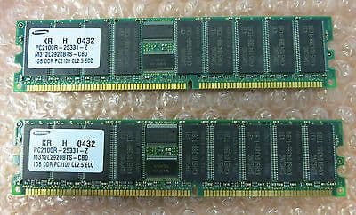 Samsung PC2100R-25331-Z 2GB 2 x 1GB RAM Memory DDR PC2100 CL2 5 ECC
