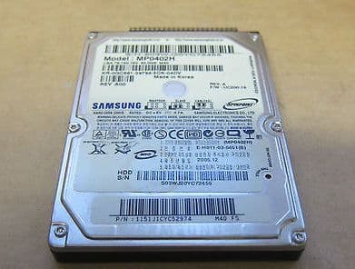 Samsung Spinpoint - 2.5", 5.4K, 40Gb IDE Laptop Hard Drive, HDD, MP0402H