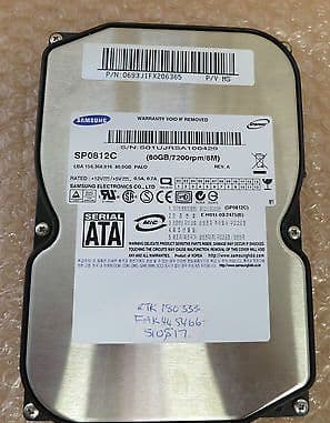 SAMSUNG SpinPoint P Series SP0812C 80GB 7200 RPM SATA 1.5Gb/s 3.5" Hard Drive
