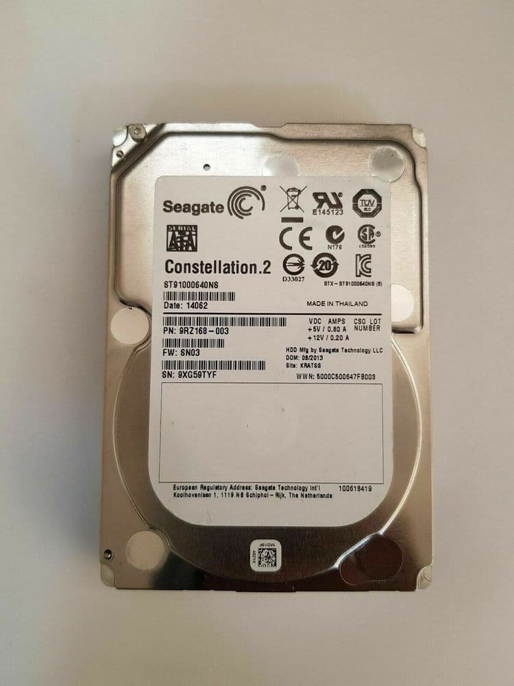 Seagate 1TB Enterprise ST91000640NS 9RZ168-175 Constellation 2 HDD 1TB 7 2k