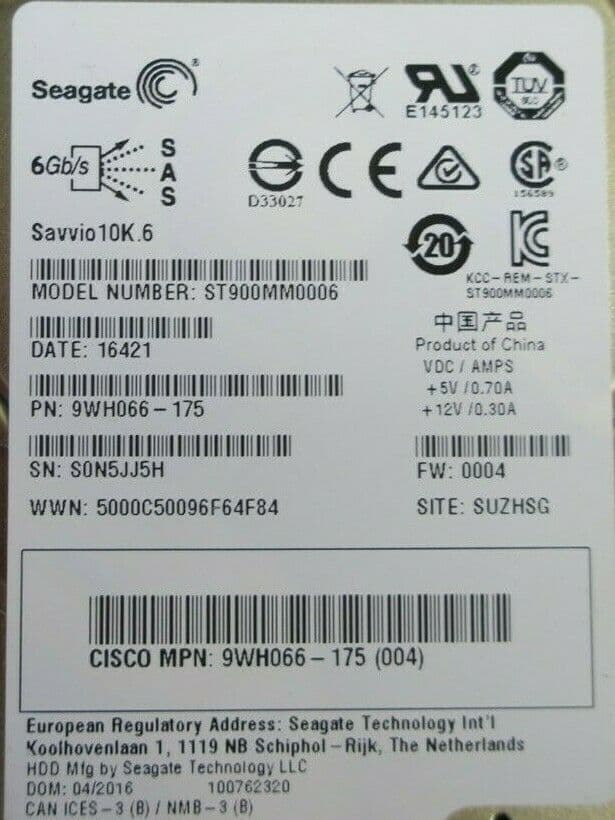 9TH066-035 - Seagate 900GB 10000RPM SAS 6Gb/s 64MB Cache 2.5-in HDD - Foto 6