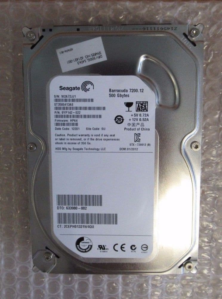 Seagate Barracuda 500GB ST3500413AS 9SL142-022 SATA 7200 RPM Hard Drive