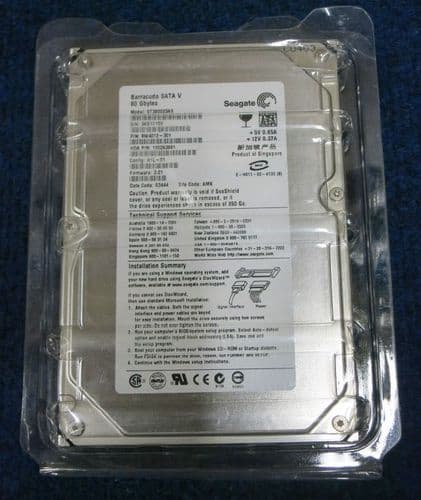 Seagate Barracuda SATA V ST380023AS 80GB 7200RPM SATA Hard Drive HDD 9W4012-301