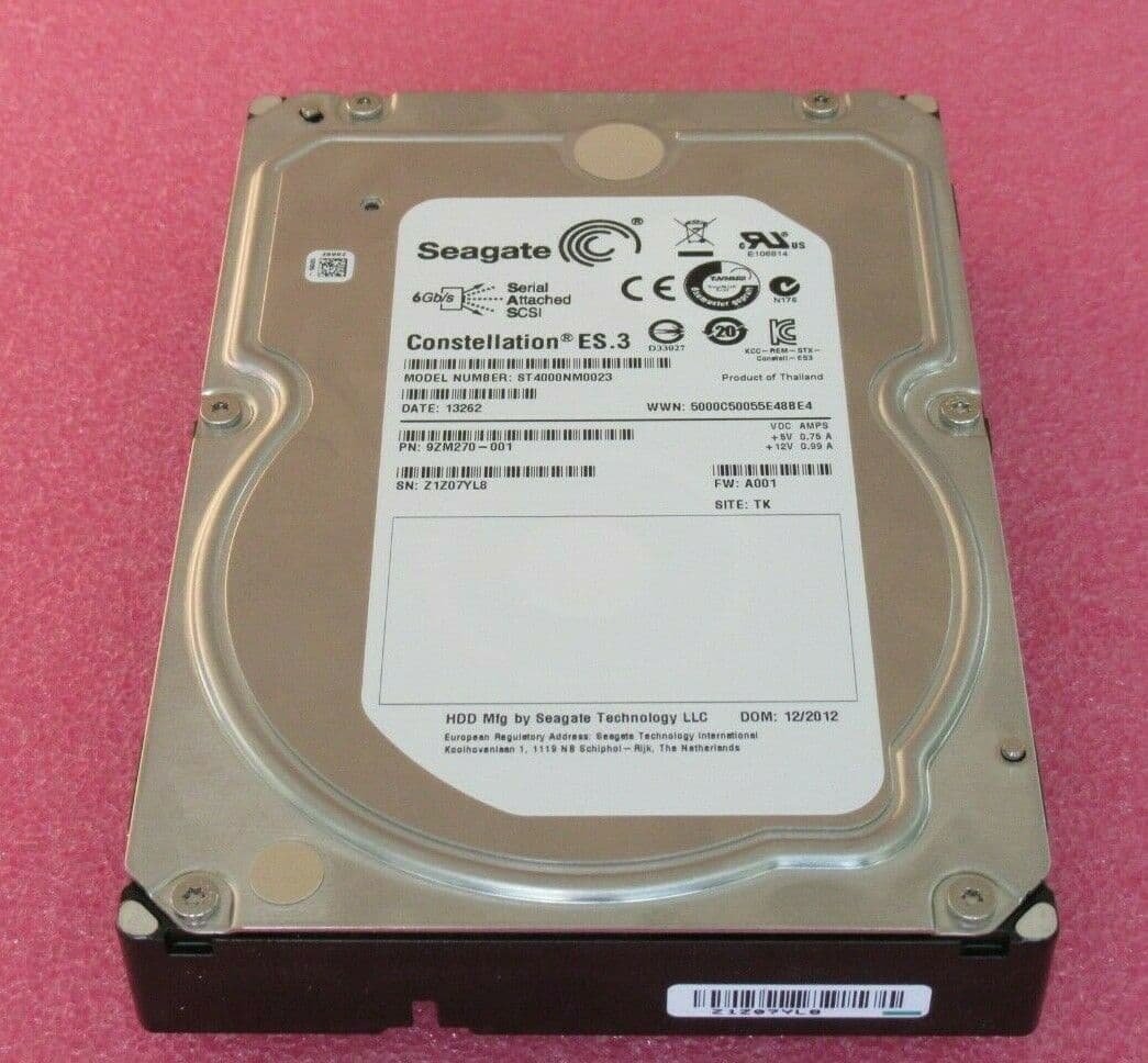 Seagate Constellation ES 3 4TB 3 5" SAS 6Gb/s Hard Drive ST4000NM0023 ...