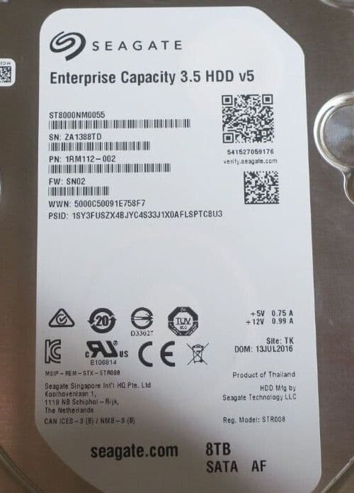 Seagate Enterprise Capacity v5 8TB 7 2K SATA 6G 3 5" Hard Drive HDD ...