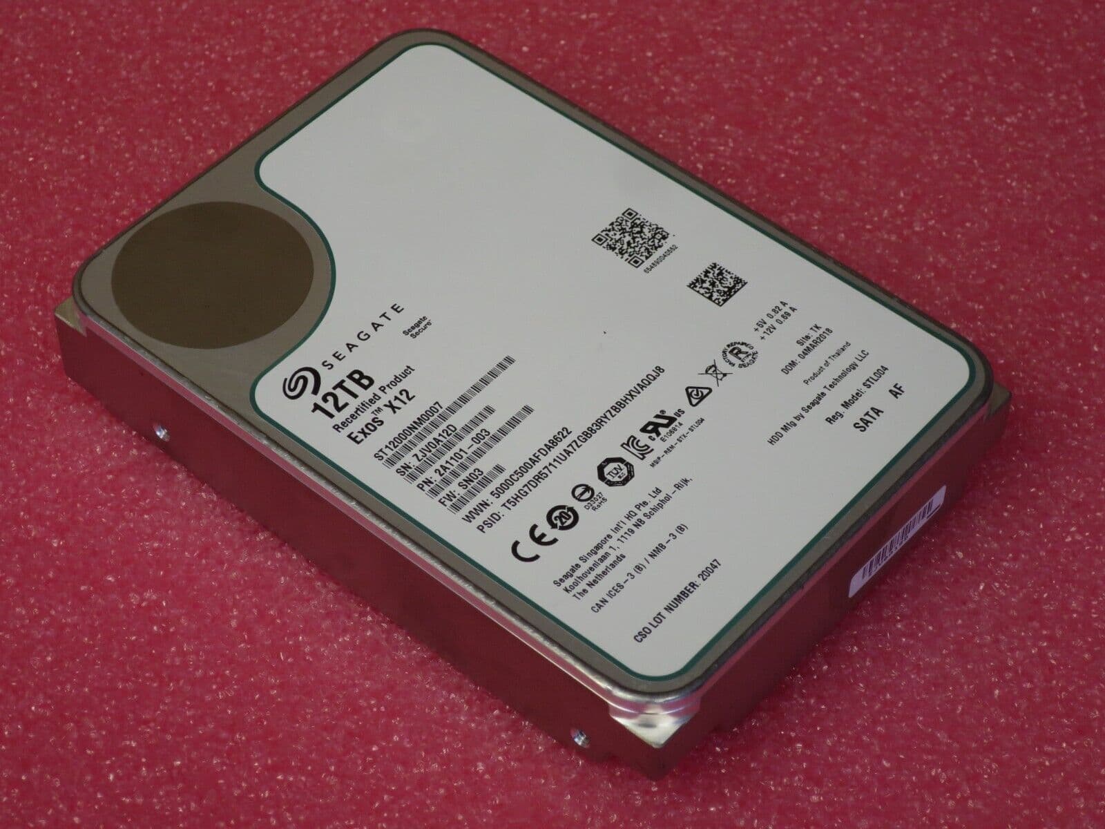 Seagate Exos X12 12TB ST12000NM0007 3 5" SATA Hard Drive HDD 2A1101-003