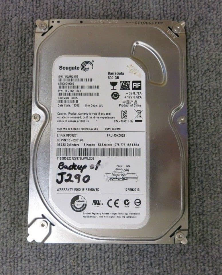 Dell 2PKVY 02PKVY ST500DM002 500GB 7.2K RPM 6Gb/s SATA 3.5" HDD Hard Drive