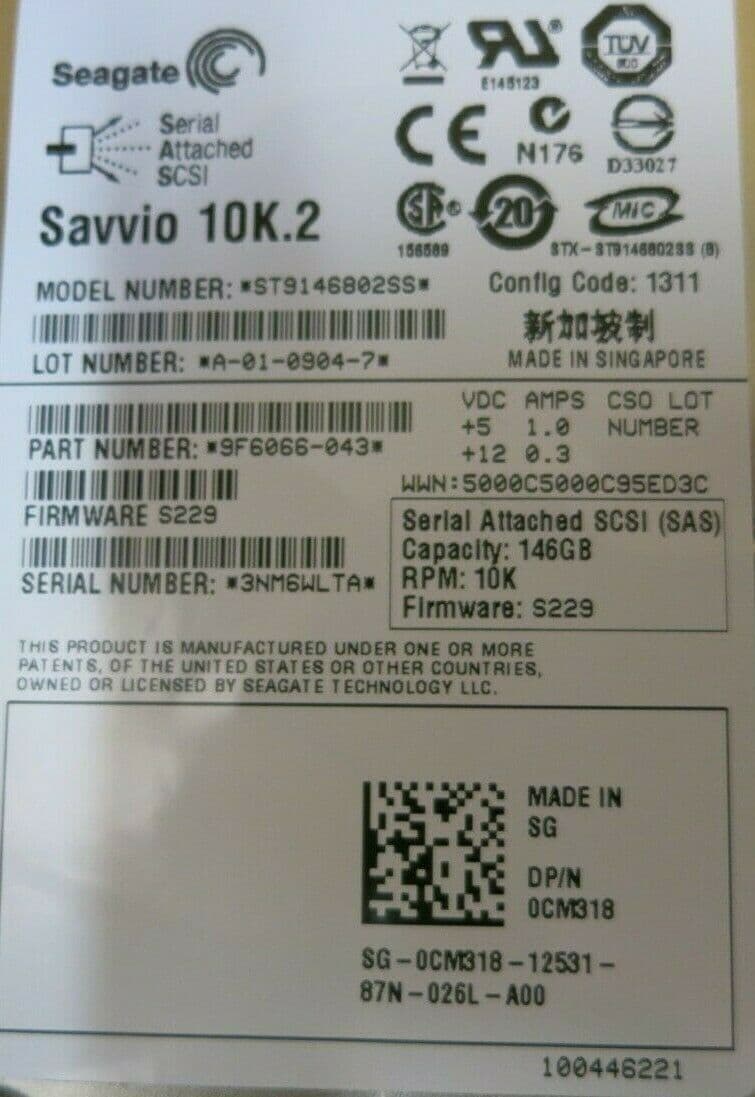 Seagate Savvio 10K.2 ST9146802SS 良い 146GB 10000 RPM SAS 3Gb/s