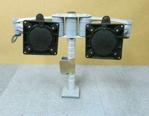 Silver Dual LCD TFT 2 Monitor VESA Swivel Arm Desk Mount Stand
