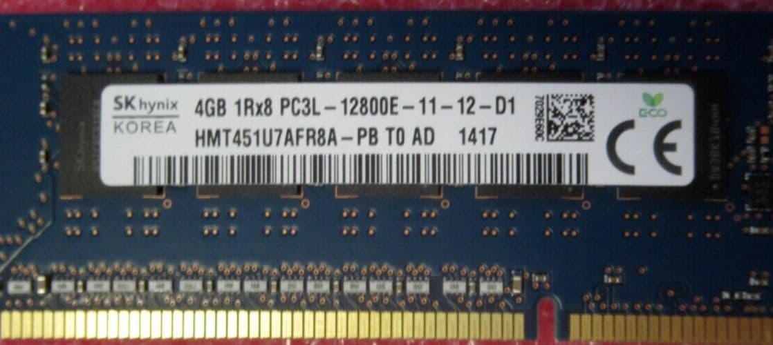 SK Hynix 4GB 1Rx8 DDR3 PC3L-12800E ECC REG UDIMM Server RAM