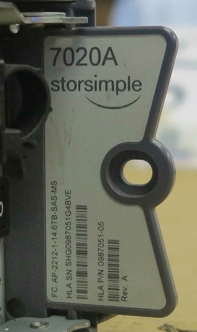 StorSimple 7020A Cloud Storage Server Array 3x 200Gb SSD 6x 2TB SAS ...