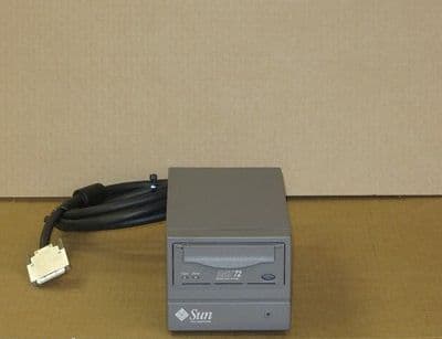 Sun DAT-72 External Back Up Tape Drive 380-0993-03 With Cable And Terminator