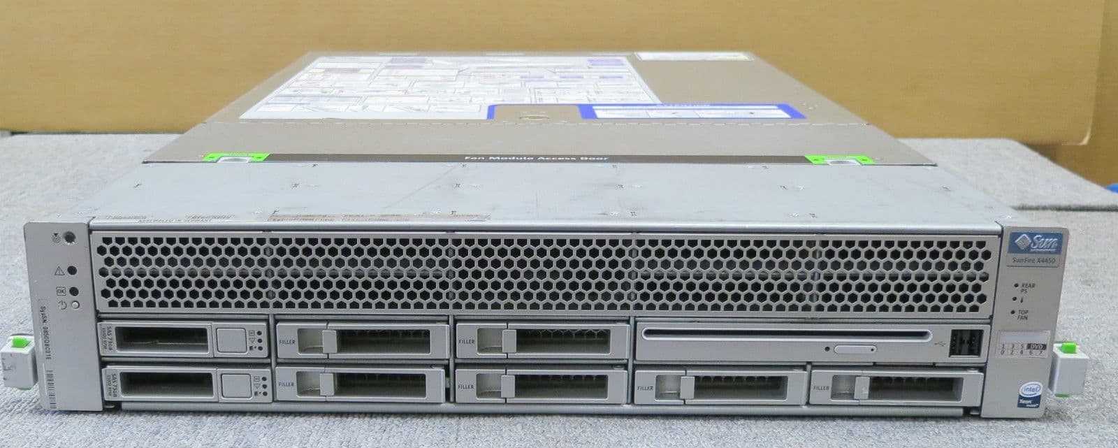 Sun Sunfire X4450 2x QUAD-CORE XEON X7350 2 93Ghz 64GB Ram Rack Server Fire
