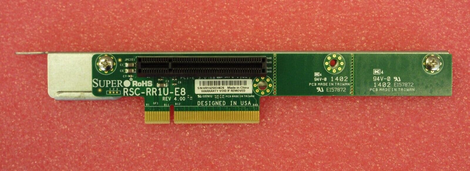 SuperMicro Passive 1U Riser Card Bracket PCI-e X8 Rev 4 00 RSC-RR1U-E8