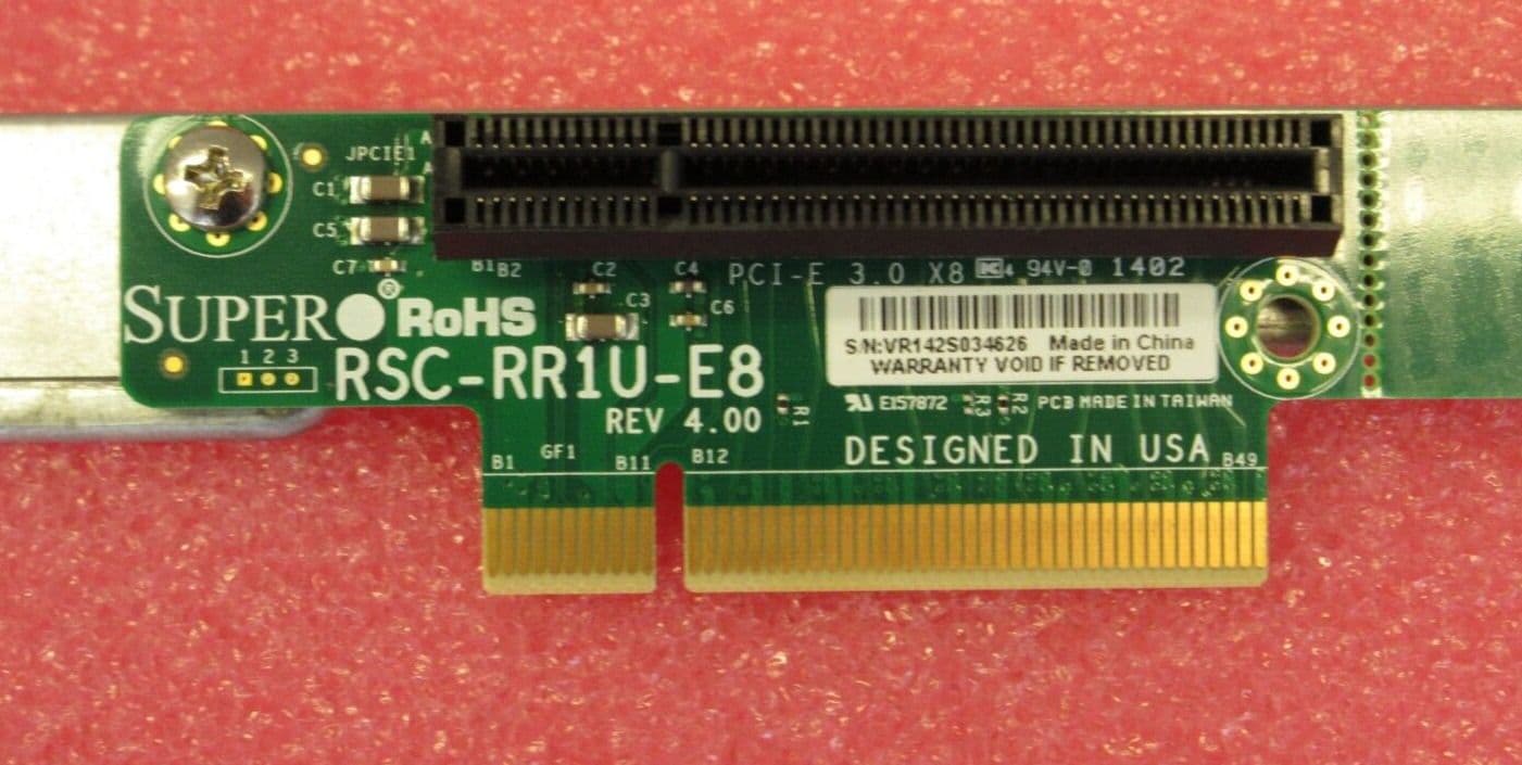 SuperMicro Passive 1U Riser Card Bracket PCI-e X8 Rev 4 00 RSC-RR1U-E8