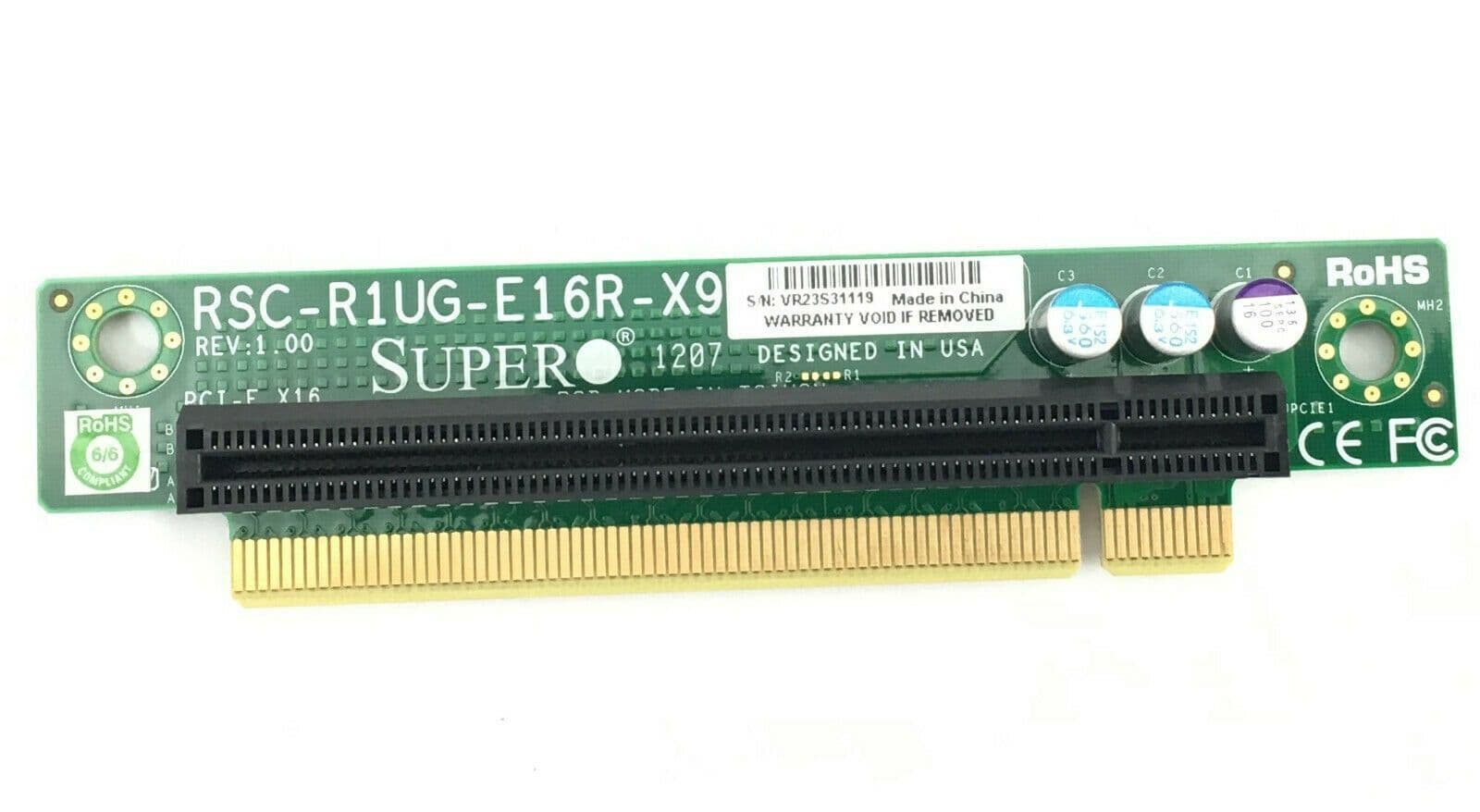 SuperMicro Passive Riser Card PCI-e X16 RSC-R1UG-E16R-X9 for SYS-1027GR ...