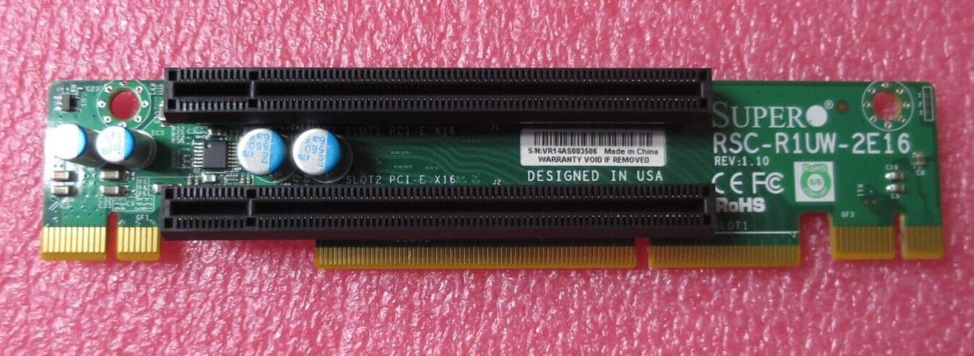 Supermicro RSC-R1UW-2E16 Dual Slot PCI-E x16 Riser Card Board Rev 1 10