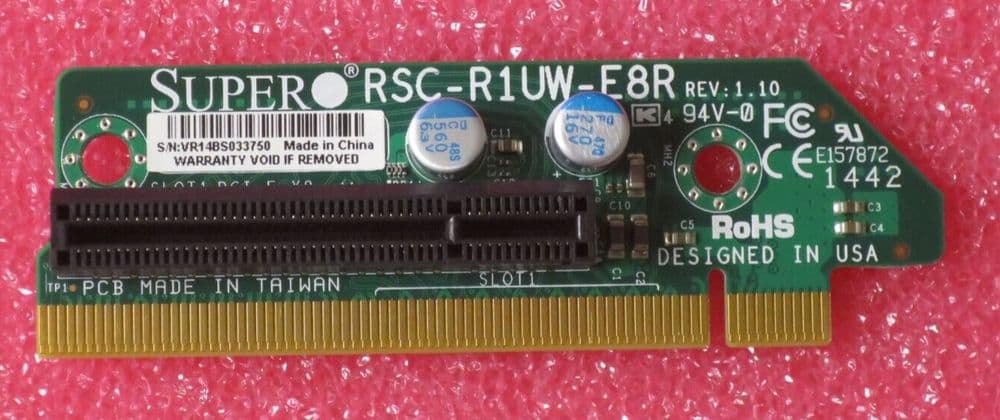 Supermicro RSC-R1UW-E8R Single Slot PCI-E x8 Riser Card Board Rev 1 10